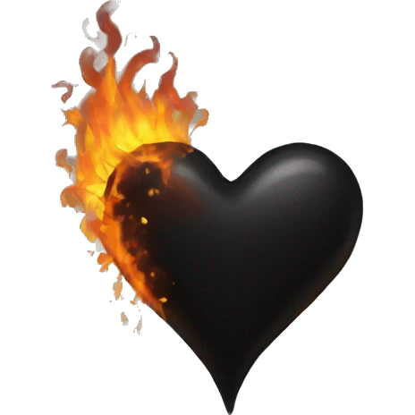 Black heart wrapped in fire  emoji