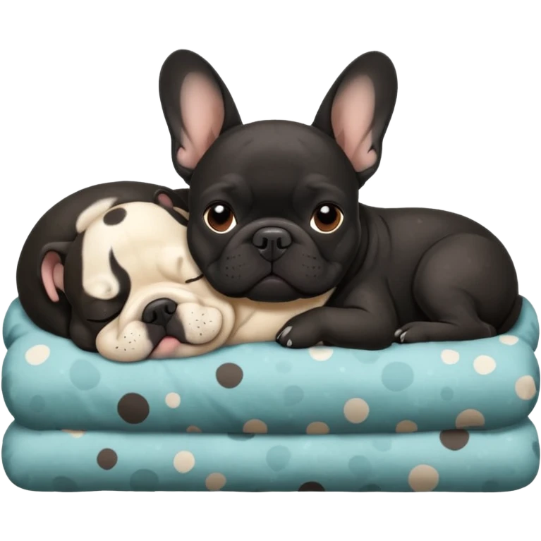 Чёрный французский бульдог спит  emoji