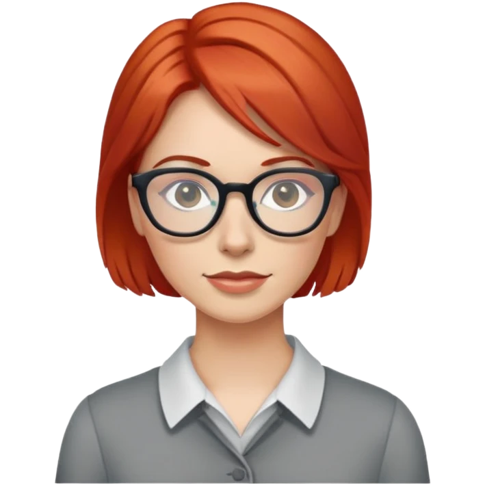 woman with red hair wearing glasses emoji