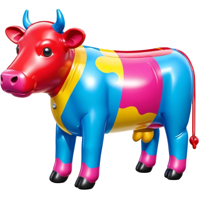   jeff koons style inflatable SPAM cow sculpture  emoji