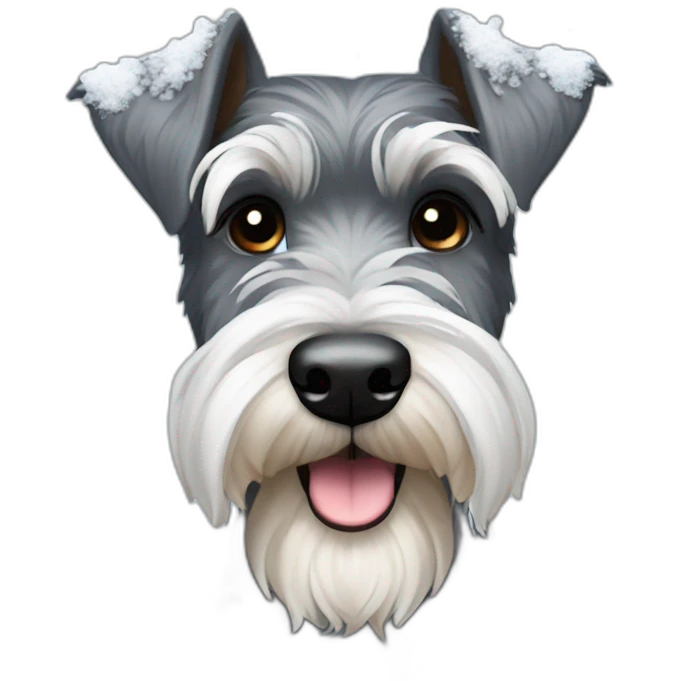 Schnauzer in snow emoji
