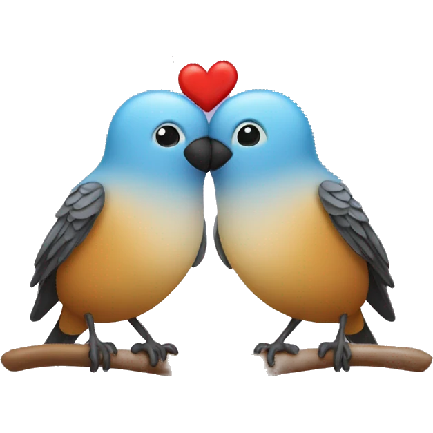Two love birds kissing emoji