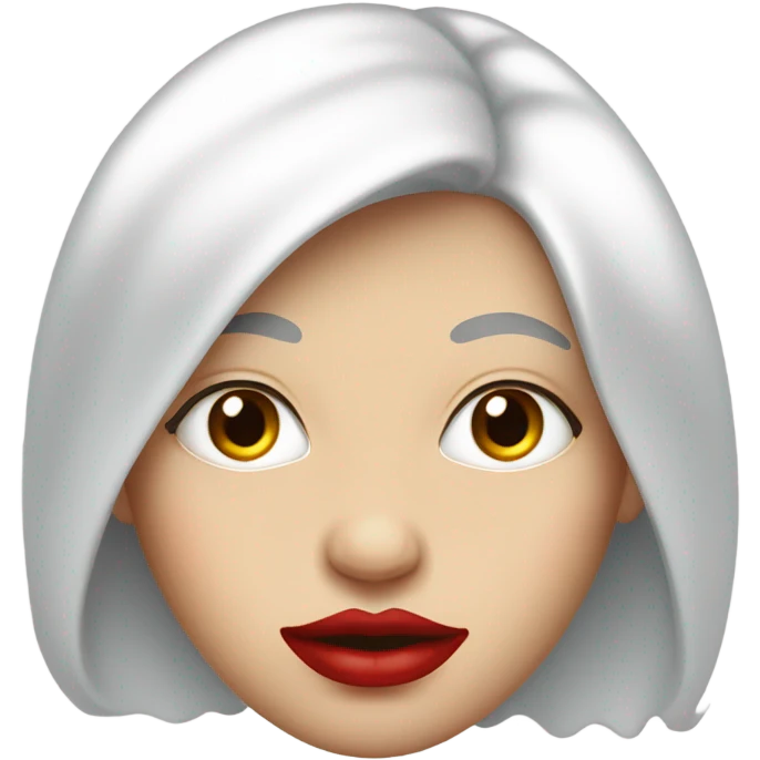 Red hair Lipstick Face covered in milk liquid emoji