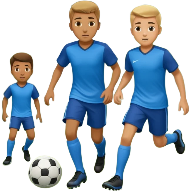 two brothers playings soccer in a park
 emoji