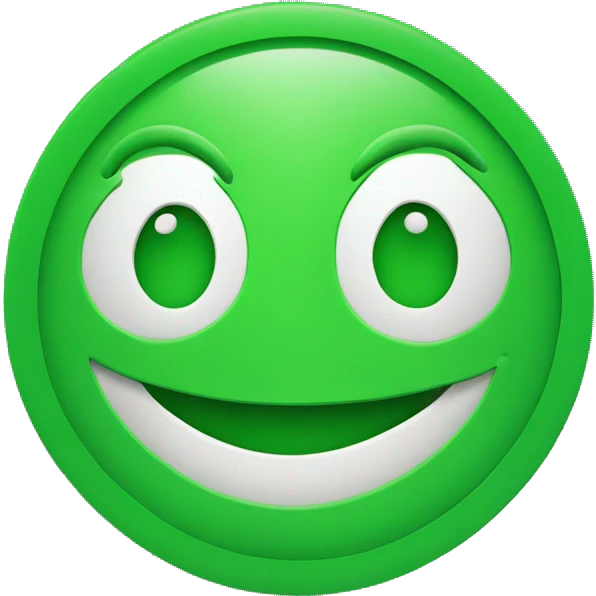 A green circular ♻️ logo with a smiling emoji on it emoji