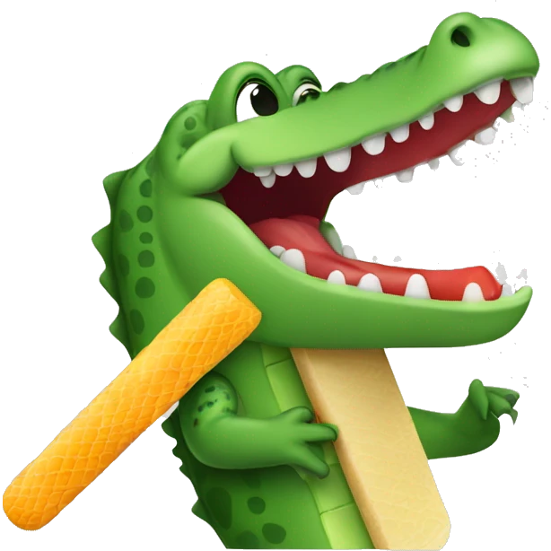 Crocodile eating popsicle emoji