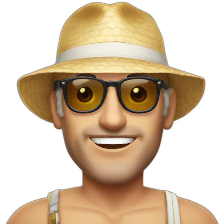 Robert Scott Wilson as a beach bum emoji