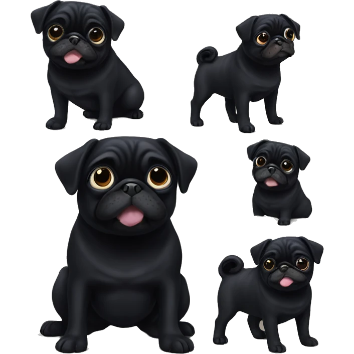 Little black pug named luna  emoji