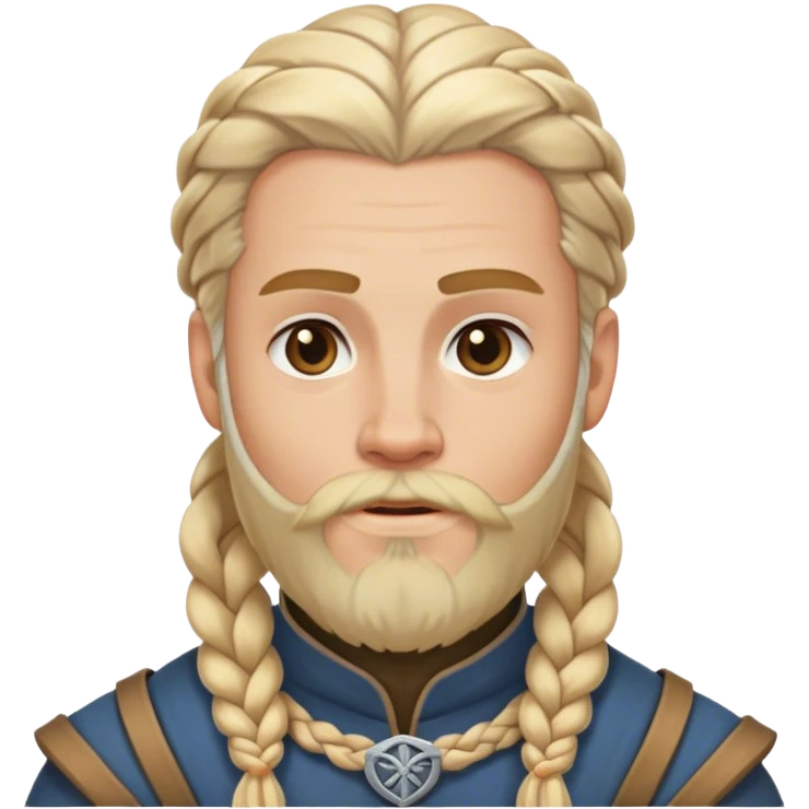 Medieval male light blonde braided beard with pale tips emoji