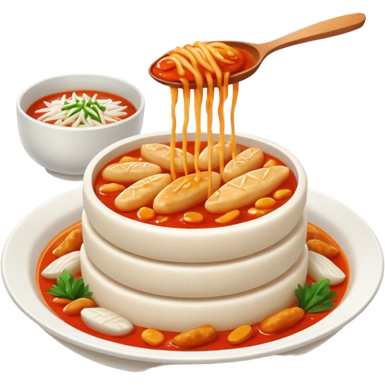 Tteokbokki, Korean food, rice cake, fish cake emoji