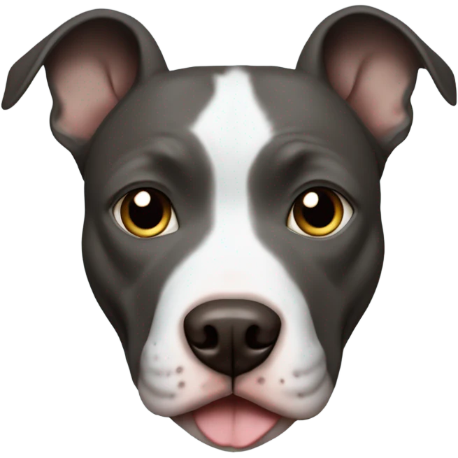 Blue pitbull with blue eye and brown eye emoji