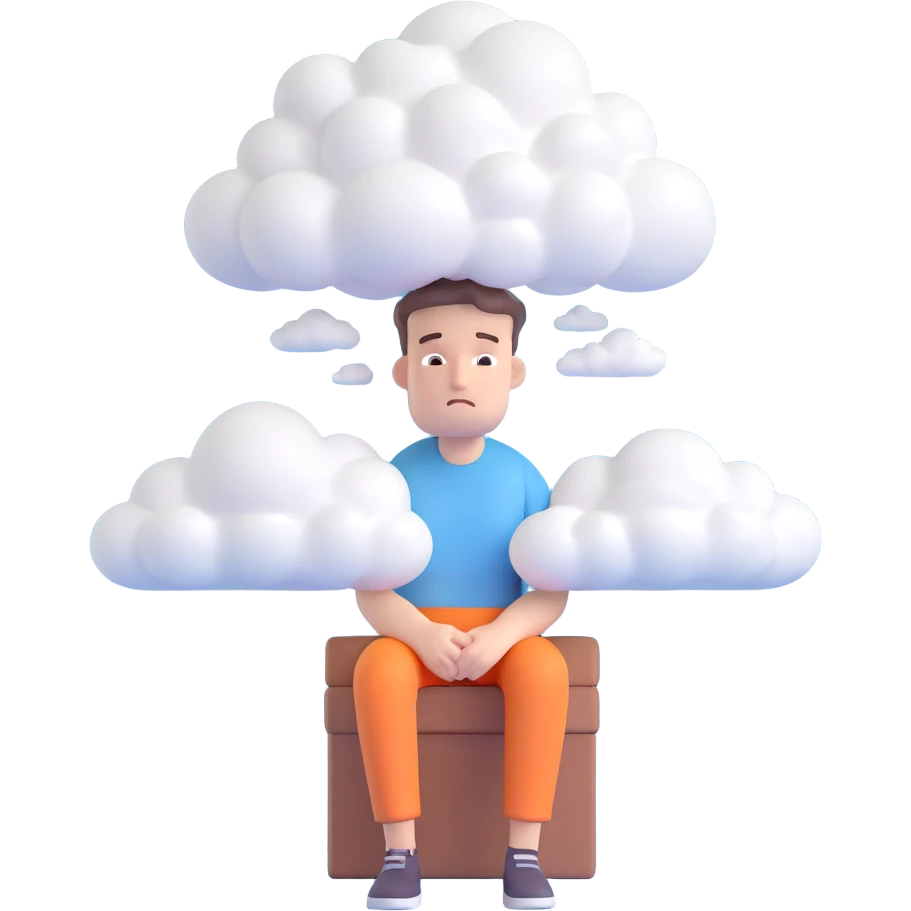 ill man with cloud above his head emoji