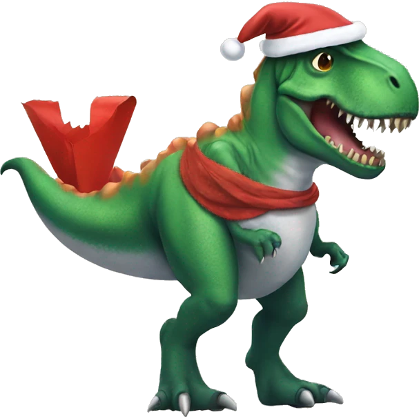 Santa t rex emoji