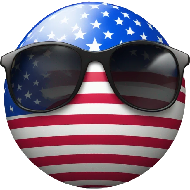 Usa flag in a ball with sunglasses  emoji