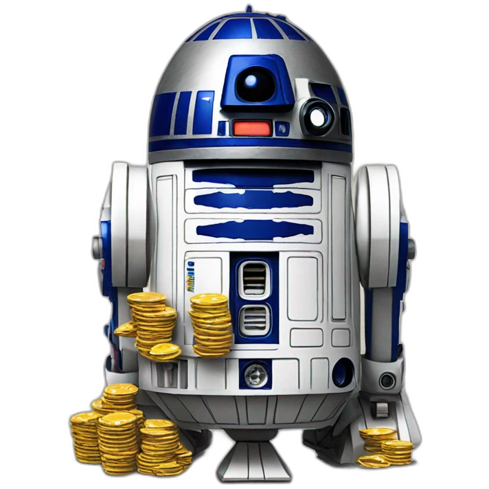 R2D2 playing poker emoji