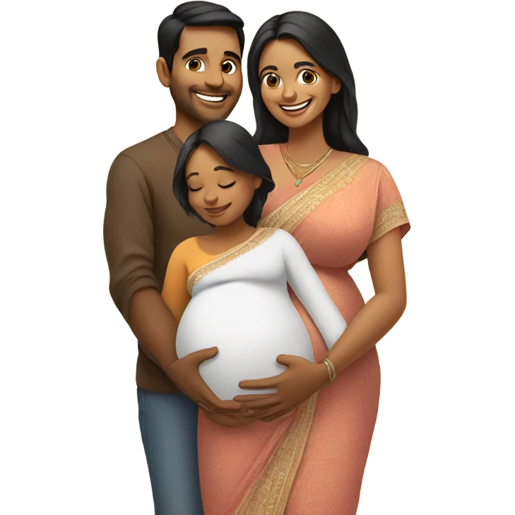 indian pregrant couple emoji