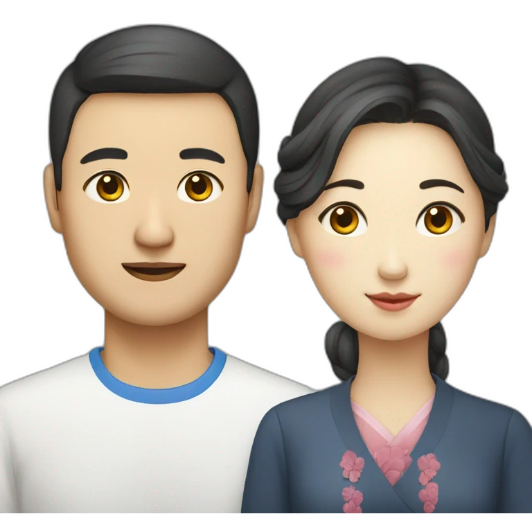 korean man and ukrainian woman emoji
