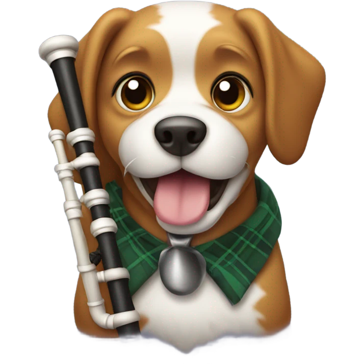 Dog playing bagpipes  emoji
