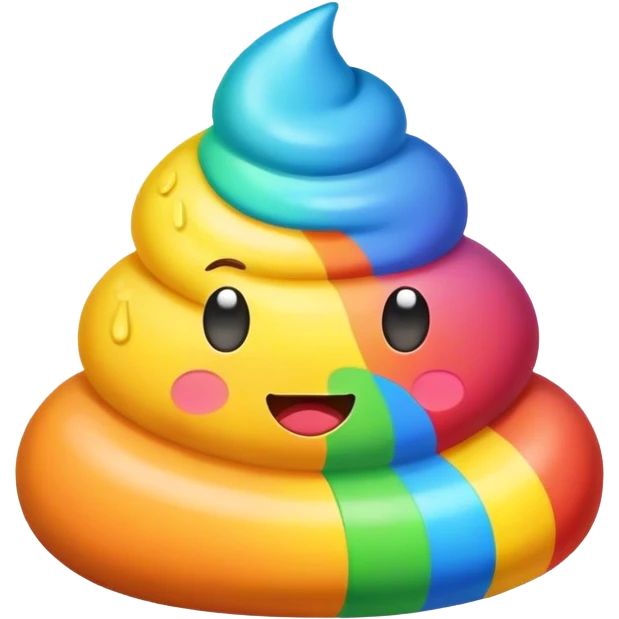Rainbow poop emoji