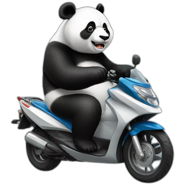 Panda riding a mophet emoji