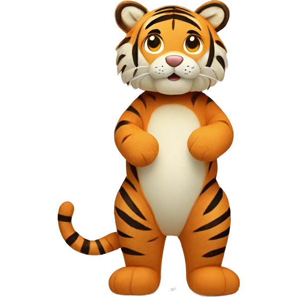 whole body of tiger in jellycat style (standing and two sides) emoji