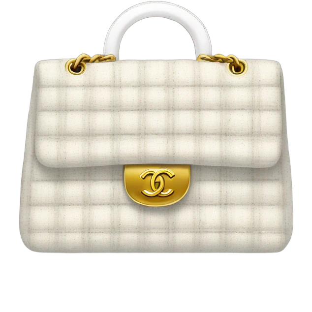 Tweed white chanel bag  emoji