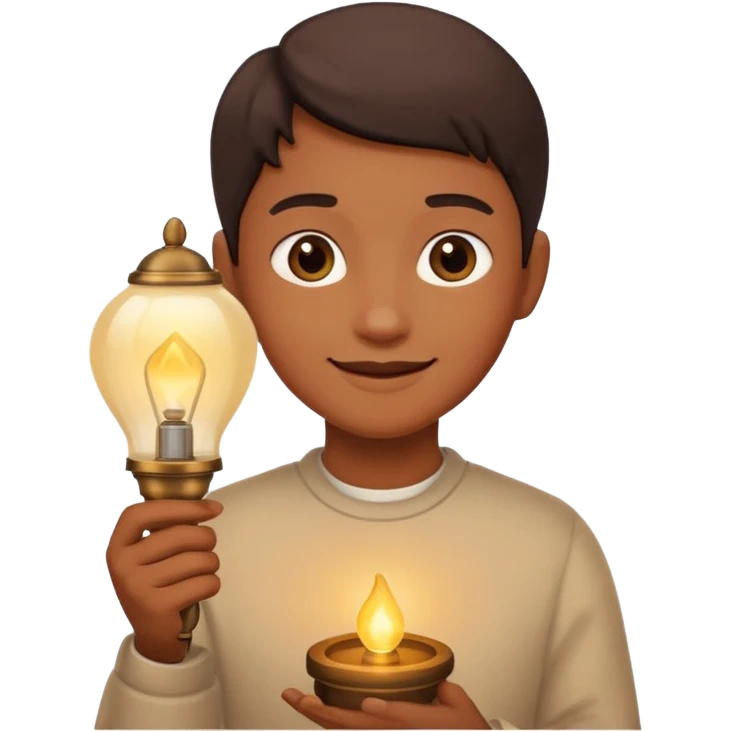 holding lamp emoji