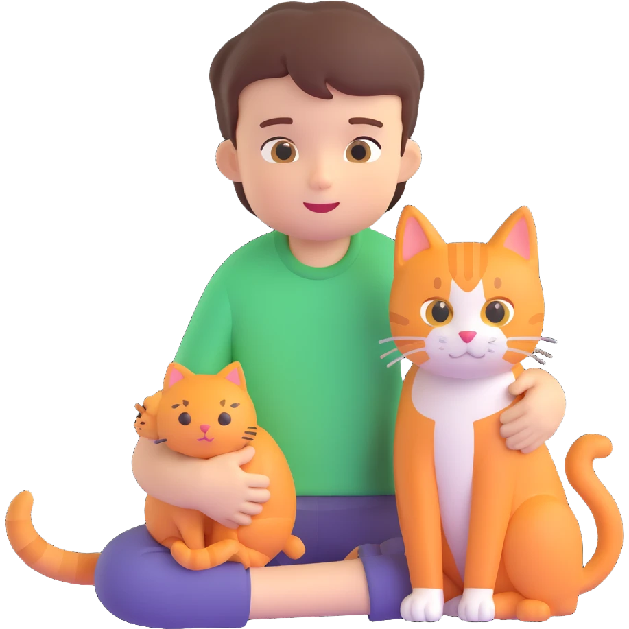 boy and cat pet emoji