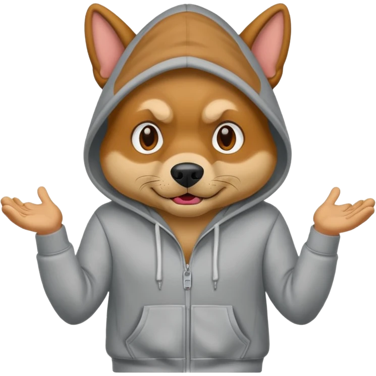 mad dog wearing a hoodie  emoji