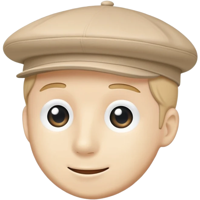 Beige Kangol flat cap hat, classic 504 style, light tan color, simple clean design emoji