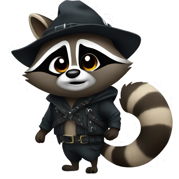 raccoon wearing a thief costume emoji