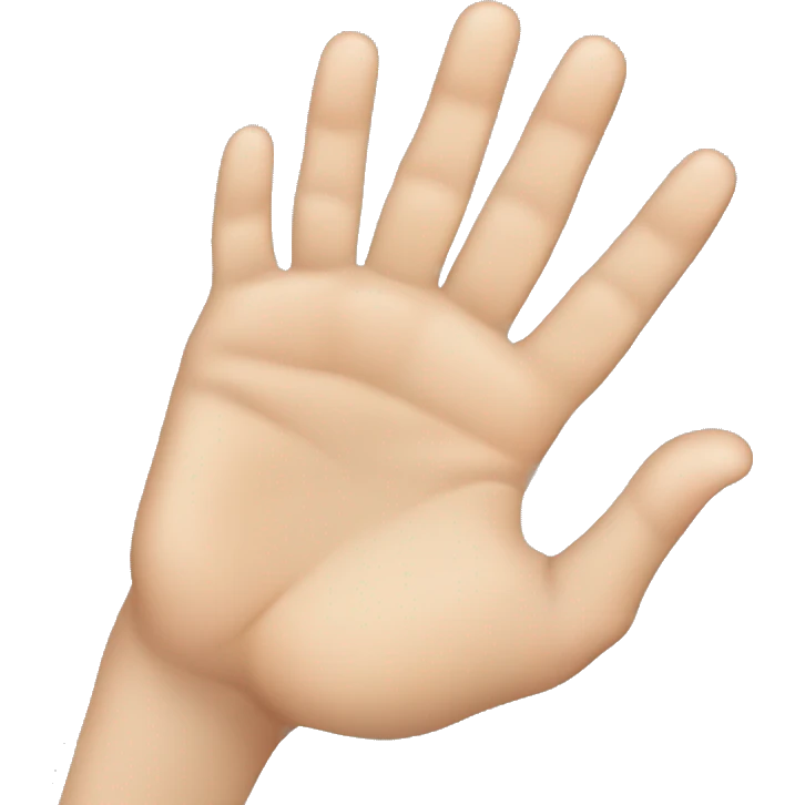 hand with thumb touching the ring finger only and other's open emoji