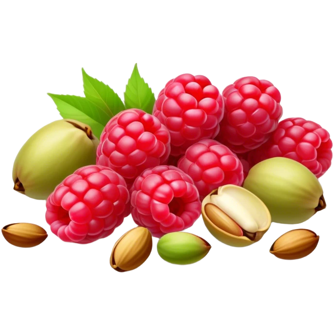 Raspberries and pistachios emoji