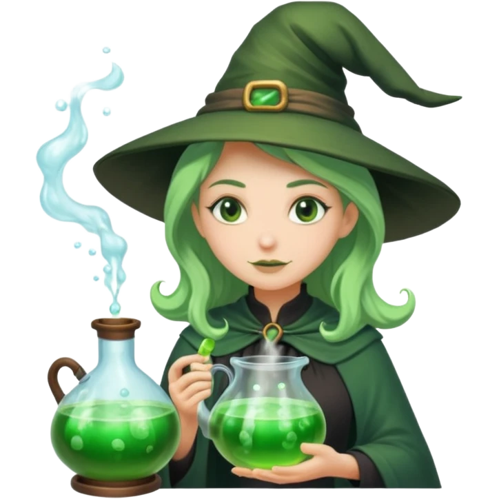 green witch cooking potion emoji