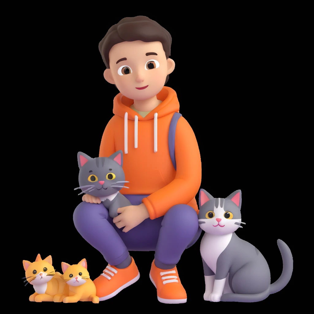 boy and cat pet emoji