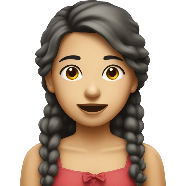 Menina com laço na cabeça mandando beijo emoji