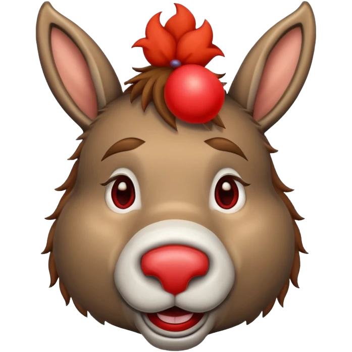 A donkey whis a red clown nose emoji