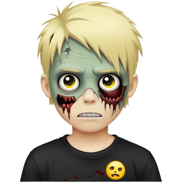 boy zombie with blonde emo hair emoji emoji