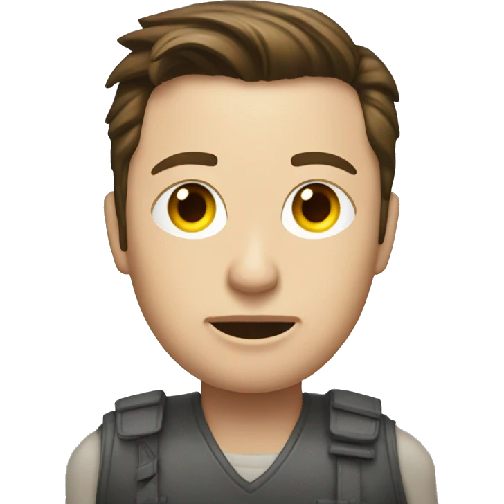 Elon musk wearing a traffic code on his head emoji