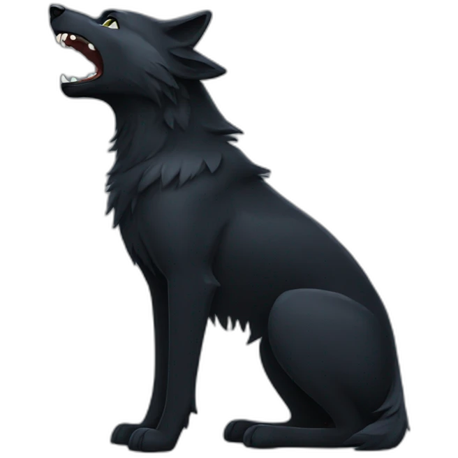 Black wolf howling  emoji