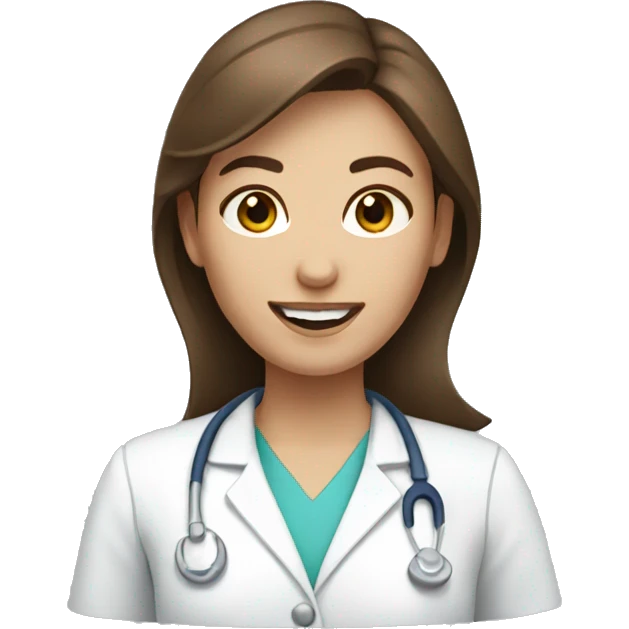 Brown haired female dentist emoji