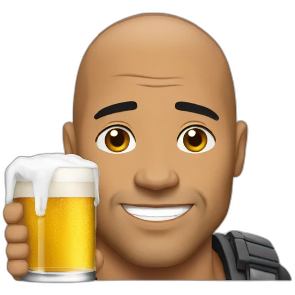 The rock qui boit de la bière emoji