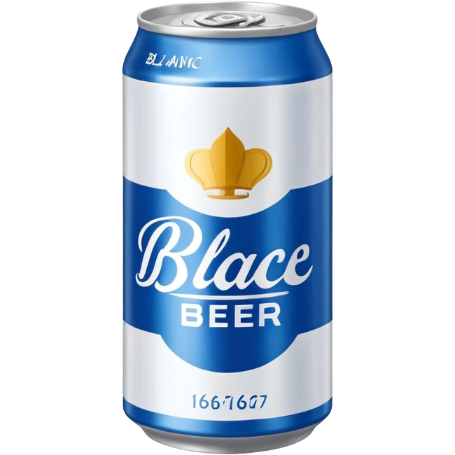 1664 Blanc beer can with blue and white branding emoji