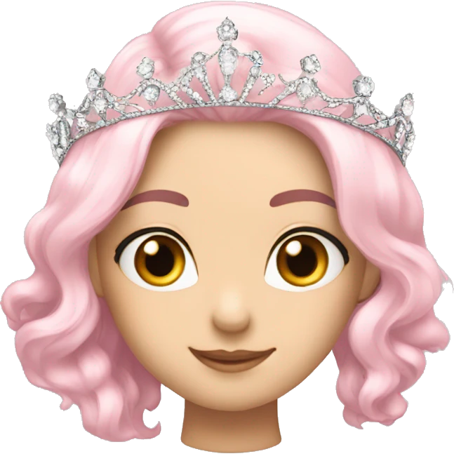 pale pink tiara sparkly silver emoji
