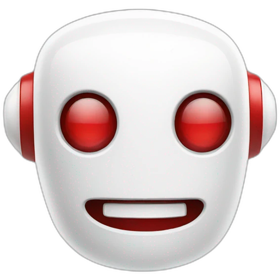 A white and red robot smiling emoji