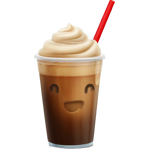 ice coffee with red straw emoji