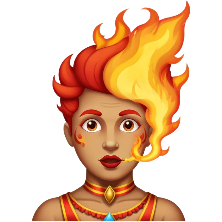 Vintage circus performer breathing fire emoji