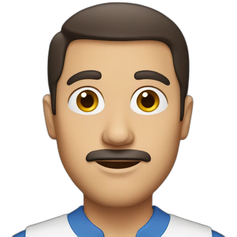 a turkish guy with dark hair and dark brown hair oval head emoji