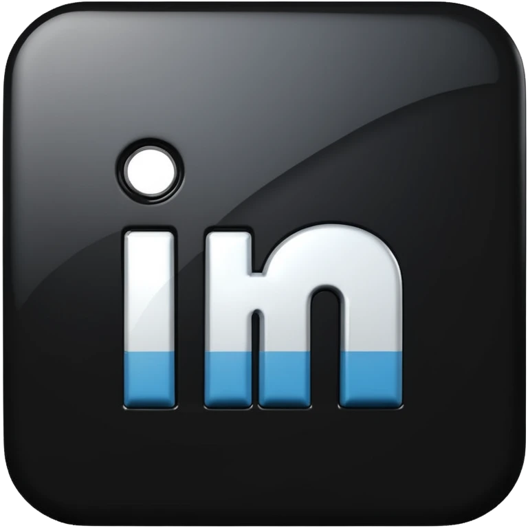 black 3d linkedin logo (the real Linkedin logo must be used) emoji
