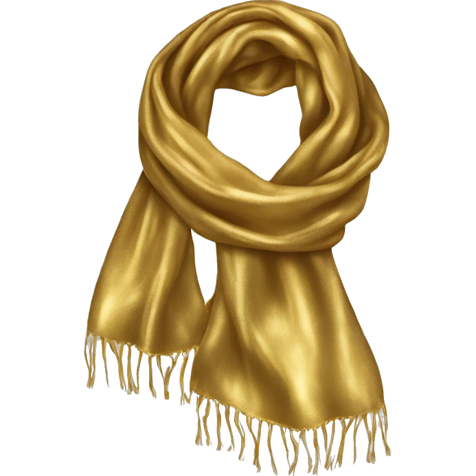 Realistic iridescent gold winter scarf isolated. emoji